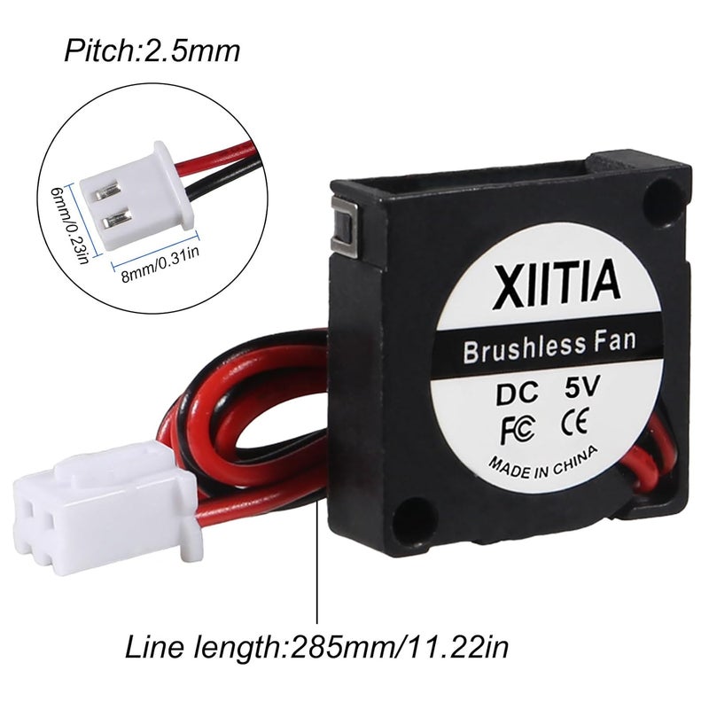 XIITIA 6pcs DC 20mm Fan 5V 2006/20x20x6mm Sleeve Bearings Brushless DC Cooling Blower Fan with 2 Pin Terminal for 3D Printer Parts - Image 4